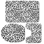 White Leopard Print 3 Piece Bath Mat Set