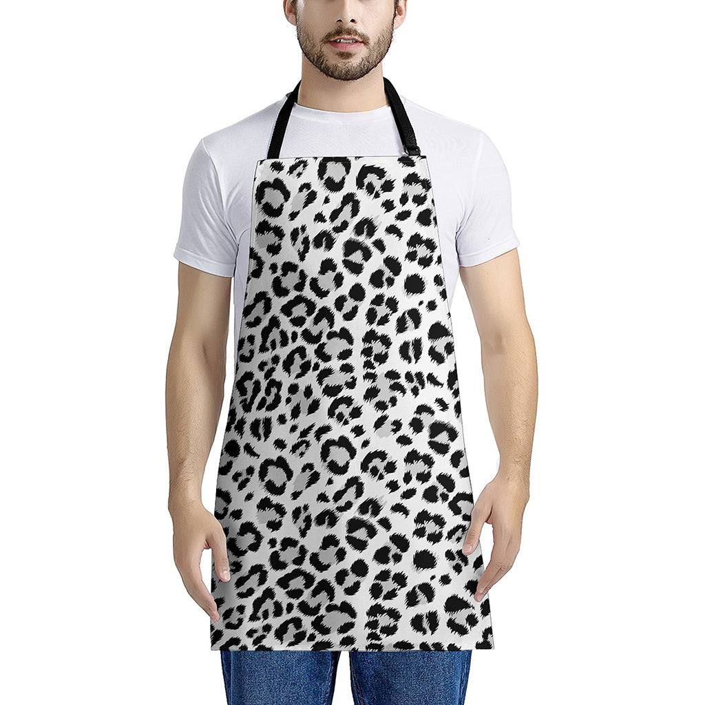 White Leopard Print Apron