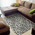 White Leopard Print Floor Mat