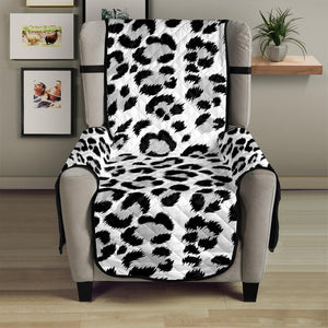 White Leopard Print Armchair Protector