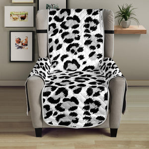 White Leopard Print Armchair Protector