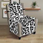 White Leopard Print Armchair Protector