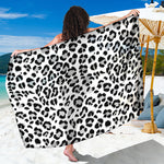 White Leopard Print Beach Sarong Wrap