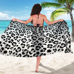White Leopard Print Beach Sarong Wrap