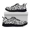 White Leopard Print Black Running Shoes