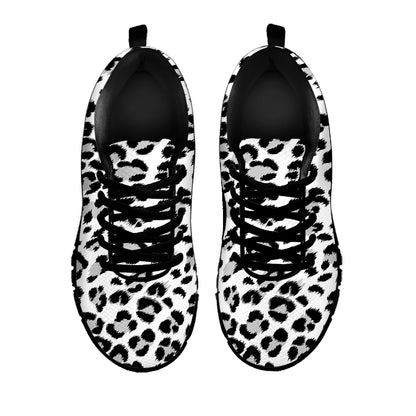 White Leopard Print Black Sneakers