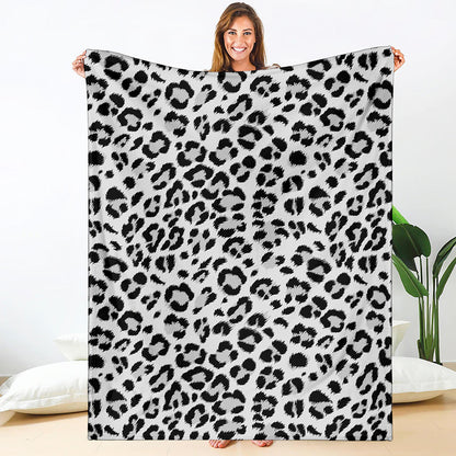White Leopard Print Blanket
