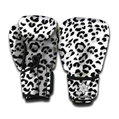 White Leopard Print Boxing Gloves