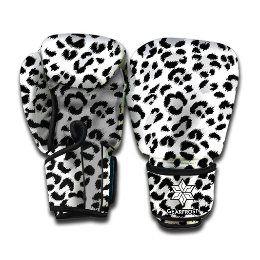 White Leopard Print Boxing Gloves