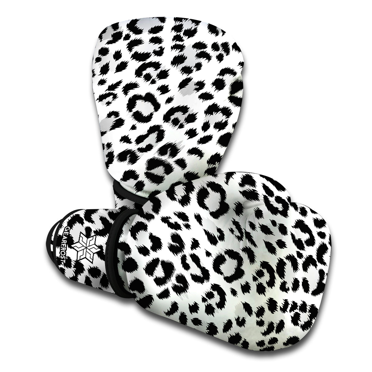White Leopard Print Boxing Gloves