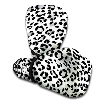 White Leopard Print Boxing Gloves