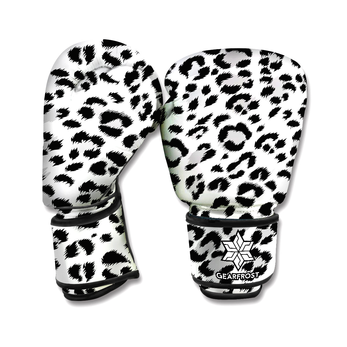 White Leopard Print Boxing Gloves