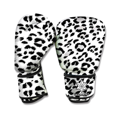 White Leopard Print Boxing Gloves