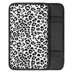 White Leopard Print Car Center Console Cover