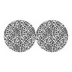 White Leopard Print Car Coasters