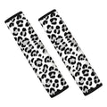 White Leopard Print Car Seat Belt Covers
