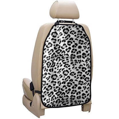 White Leopard Print Car Seat Organizers