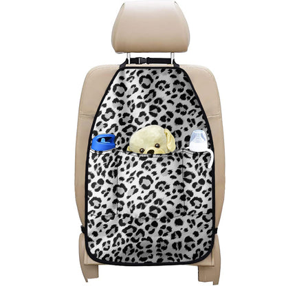 White Leopard Print Car Seat Organizers