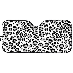 White Leopard Print Car Sun Shade