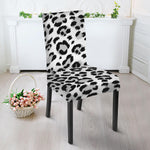 White Leopard Print Dining Chair Slipcover
