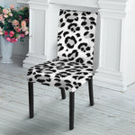 White Leopard Print Dining Chair Slipcover