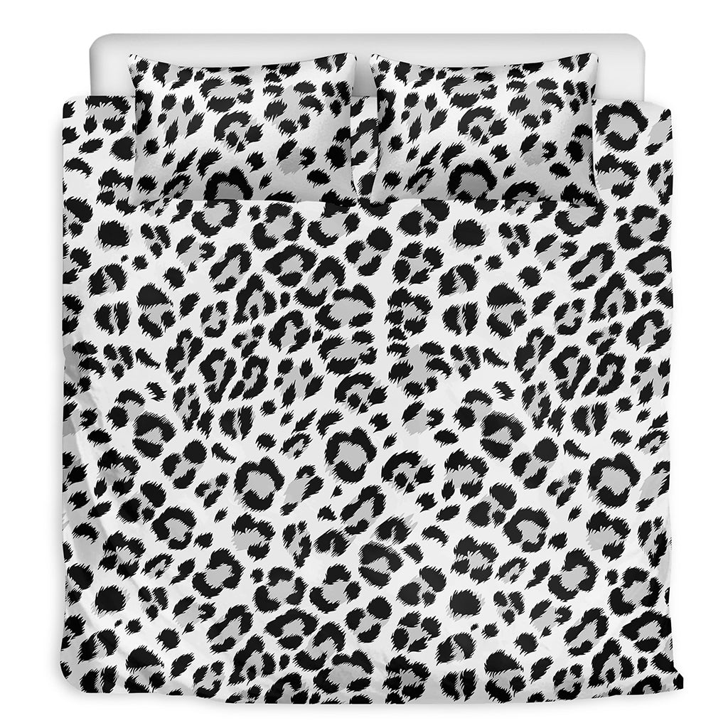 White Leopard Print Duvet Cover Bedding Set