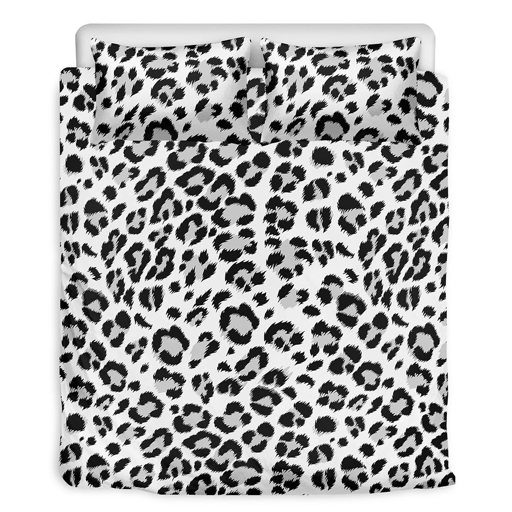 White Leopard Print Duvet Cover Bedding Set