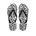 White Leopard Print Flip Flops