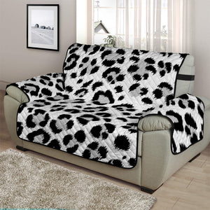 White Leopard Print Half Sofa Protector