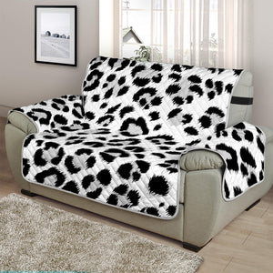 White Leopard Print Half Sofa Protector