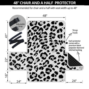 White Leopard Print Half Sofa Protector