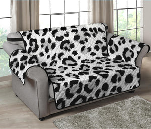 White Leopard Print Loveseat Protector