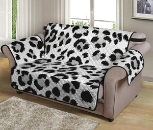 White Leopard Print Loveseat Protector