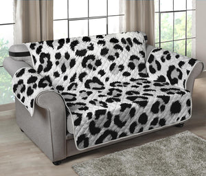 White Leopard Print Loveseat Protector