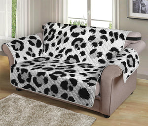 White Leopard Print Loveseat Protector