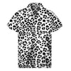 White Leopard Print Men's Short Sleeve Shirt