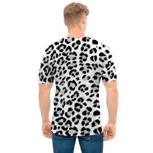 White Leopard Print Men's T-Shirt