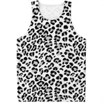 White Leopard Print Men's Tank Top