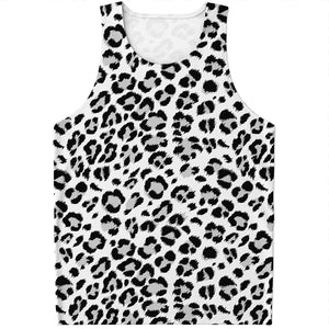 White Leopard Print Men's Tank Top