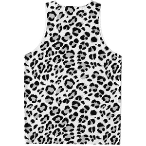 White Leopard Print Men's Tank Top