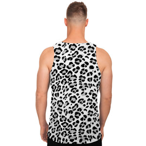 White Leopard Print Men's Tank Top