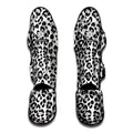 White Leopard Print Muay Thai Shin Guards