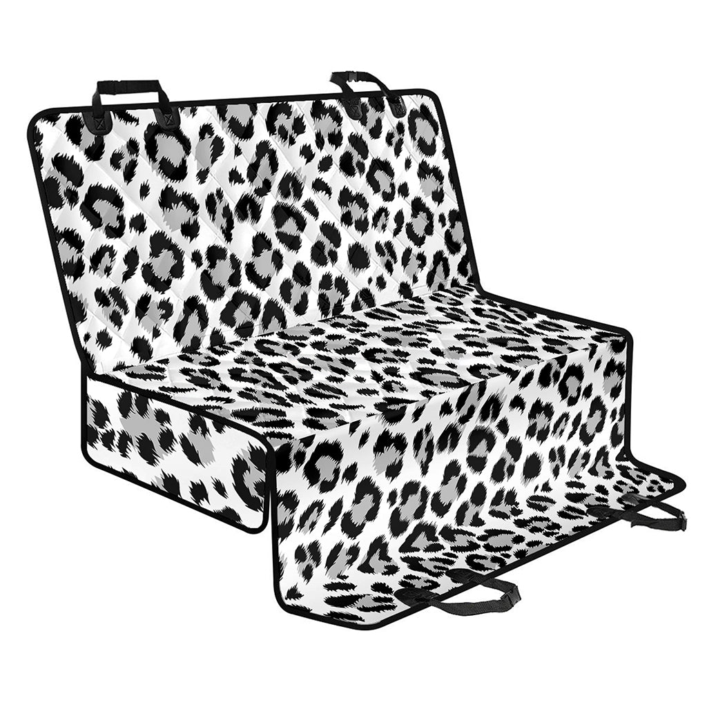 White Leopard Print Pet Car Back Seat Cover