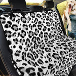 White Leopard Print Pet Car Back Seat Cover