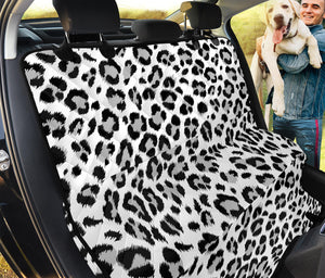 White Leopard Print Pet Car Back Seat Cover