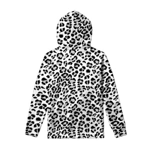 White Leopard Print Pullover Hoodie