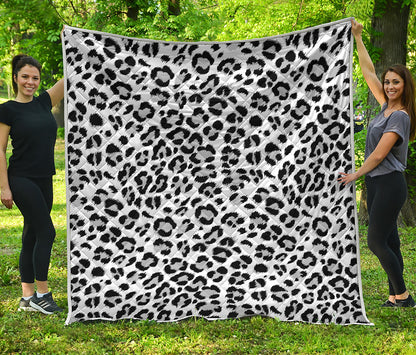 White Leopard Print Quilt