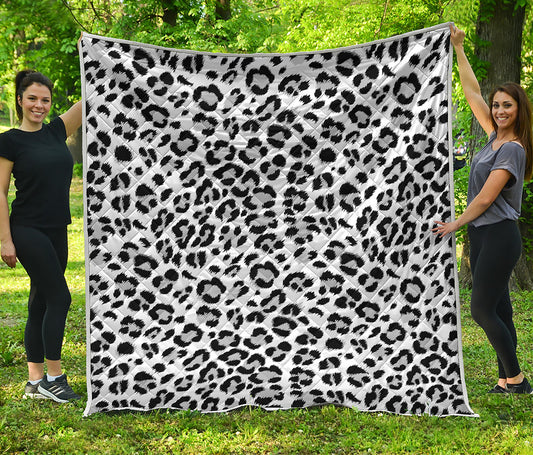 White Leopard Print Quilt
