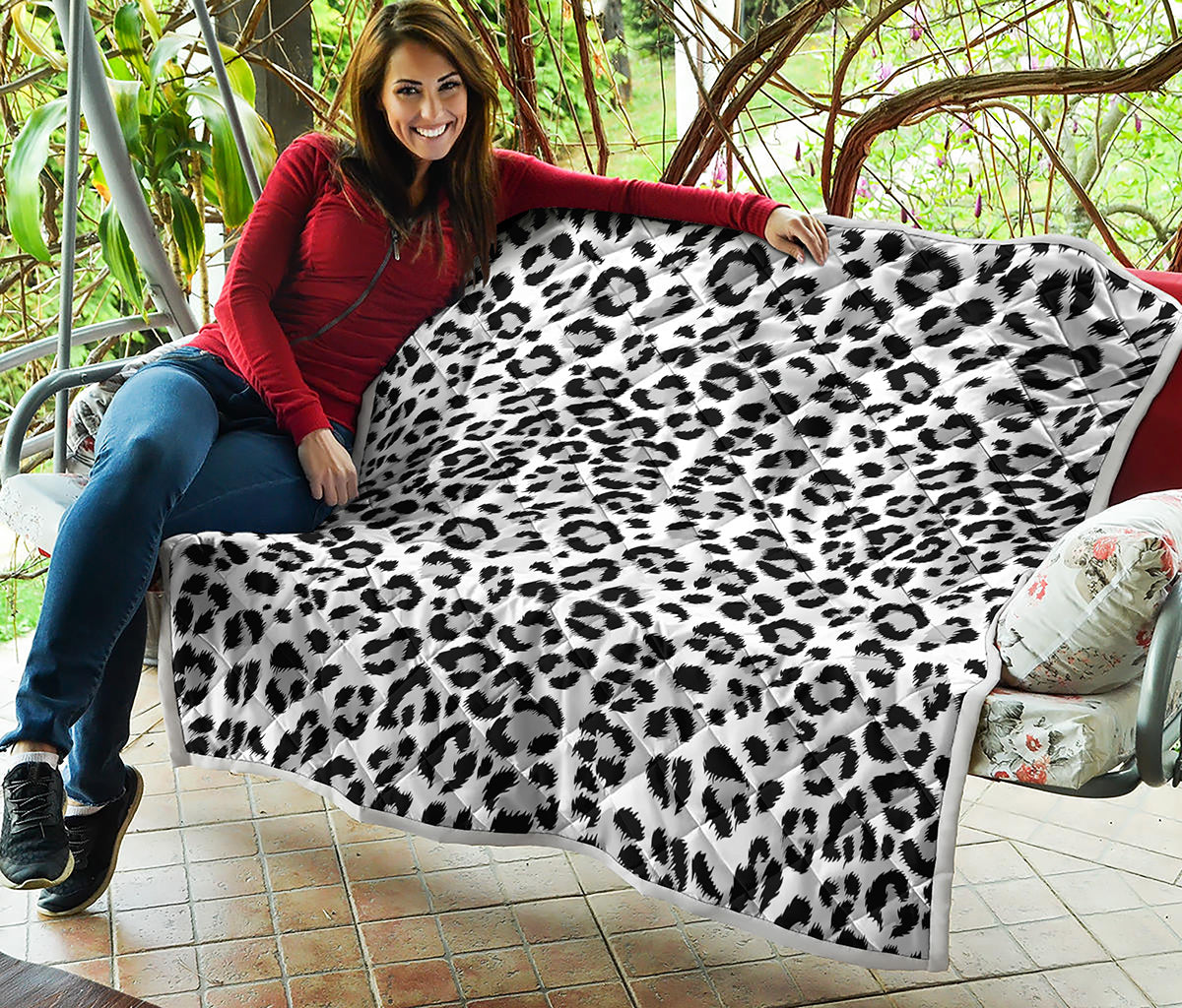 White Leopard Print Quilt