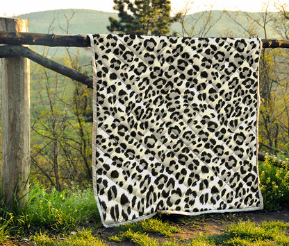 White Leopard Print Quilt